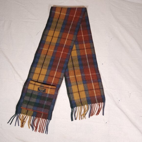 Patrick King Woolen Company Deluxe Wool Two Pocket Scarf Plaid Warm Outdoorsy - Picture 1 of 14